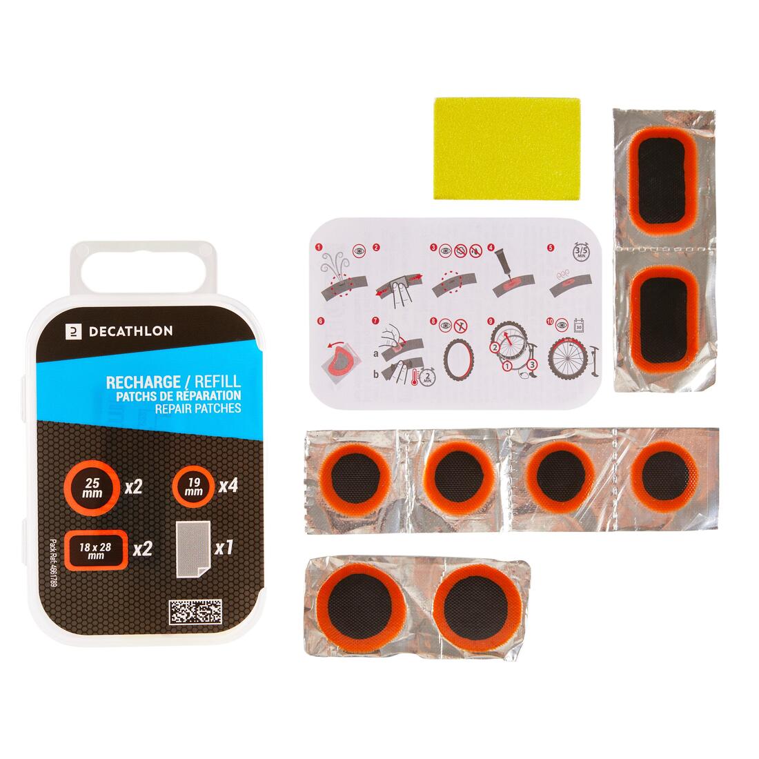 KIT REPARACIÓN PINCHAZOS CÁMARA DE AIRE PARA BICICLETA (8 PARCHES + LIJA) - Image 2