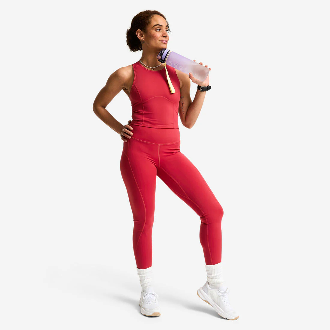 Leggings Deportivos Mujer Rojo Oscuro Talle Alto Moldeadores - Image 6