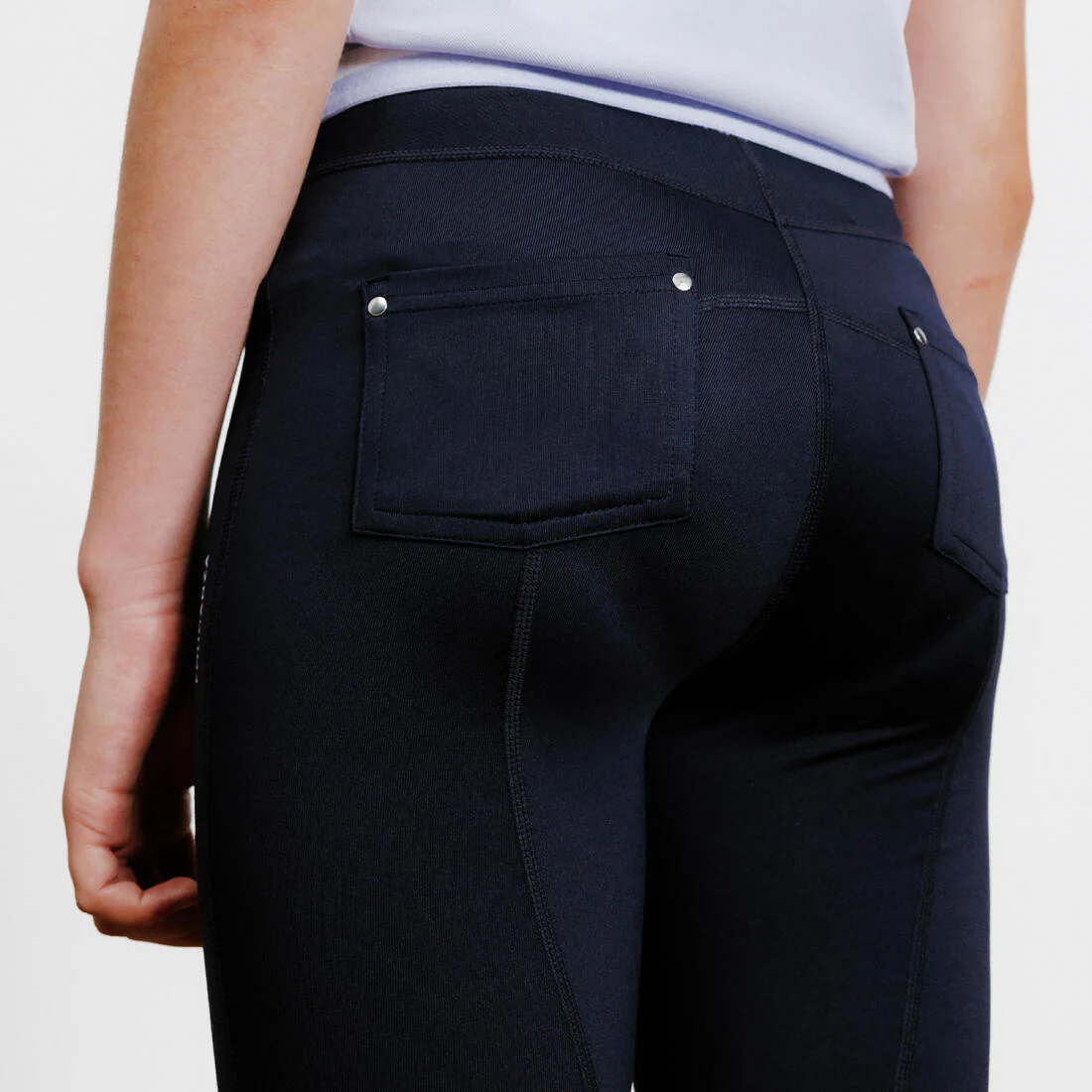 Leggings Equitación 100 Niños Azul Marino-Violeta Lavanda Ligeros - Image 6