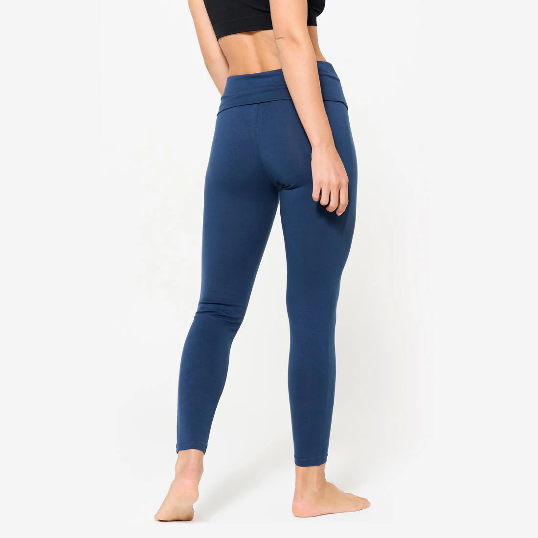 Leggings Yoga Suave Mujer Azul Marino Talle Alto - Image 4