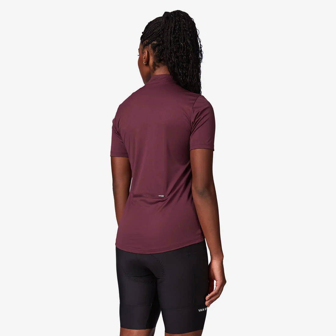 Maillot Ciclismo Carretera Essential Mujer Burdeos Manga Corta - Image 2