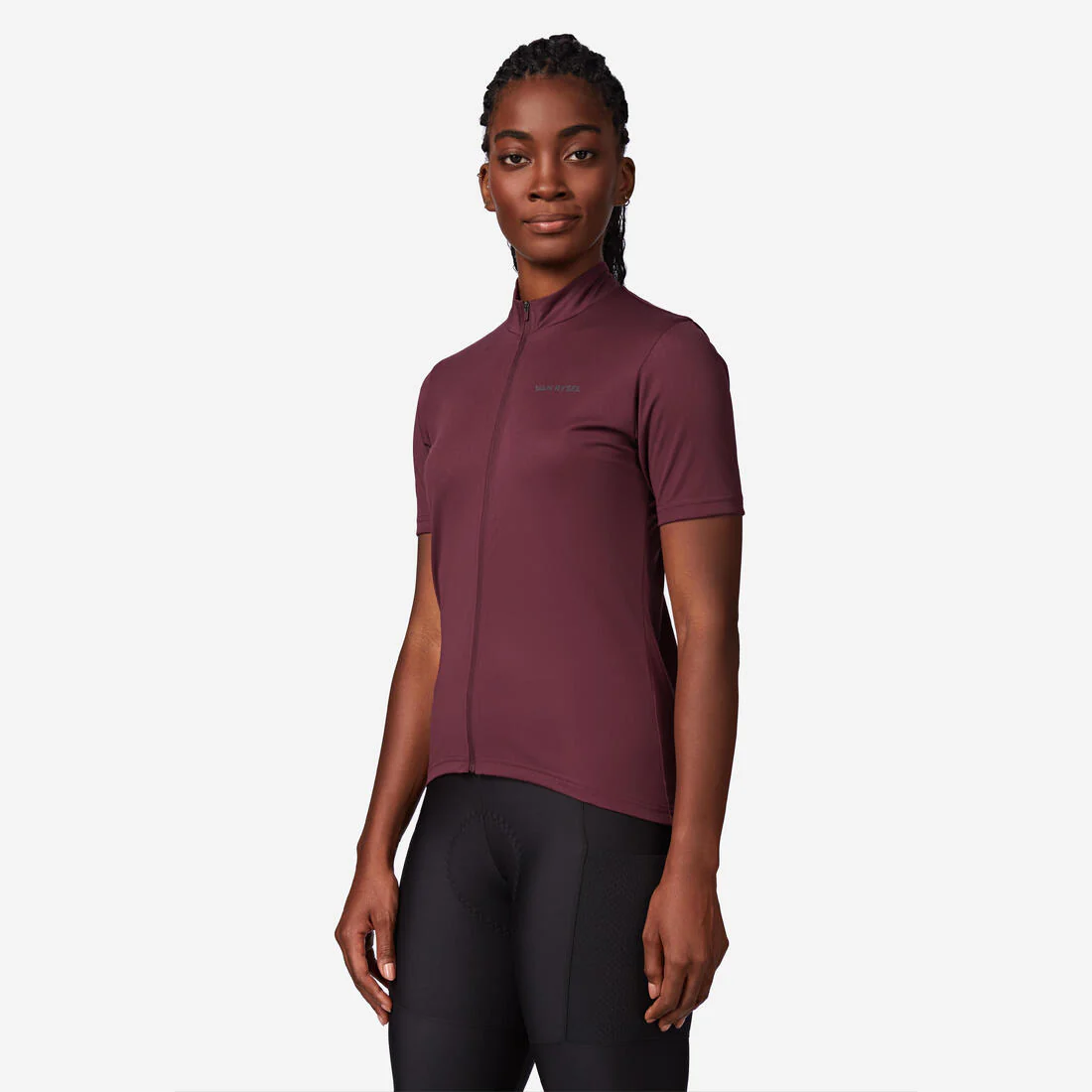 Maillot Ciclismo Carretera Essential Mujer Burdeos Manga Corta - Image 6
