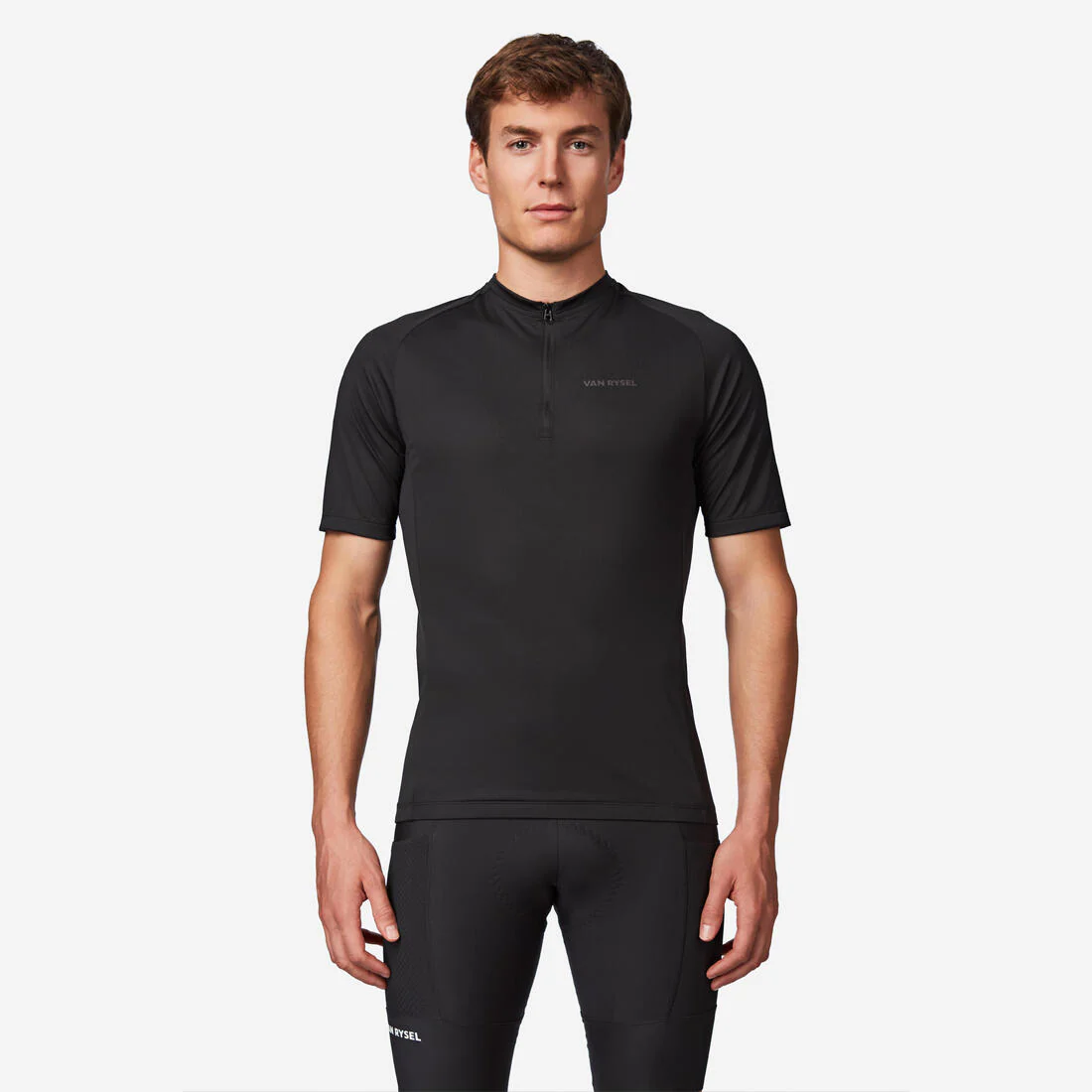 Maillot ciclismo manga corta hombre Triban Essentiel negro
