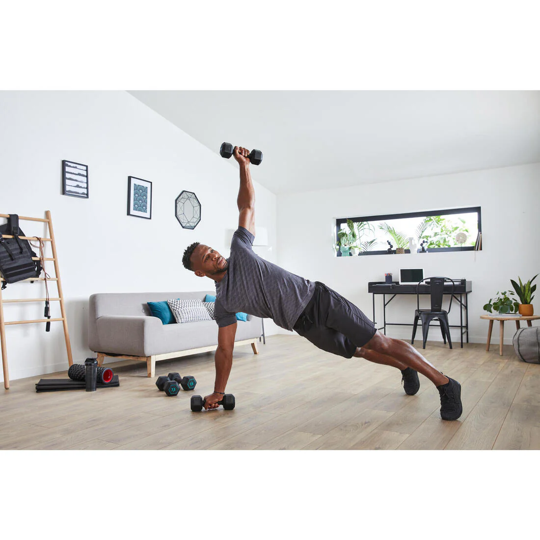 Mancuerna 5 kg hexagonal dumbbell musculación cross training Corength - Image 10