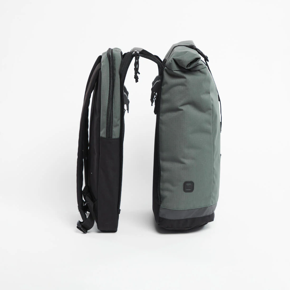 Mochila/Alforja Doble Para Portaequipajes Bici Verde Gris 27 Litros - Image 5
