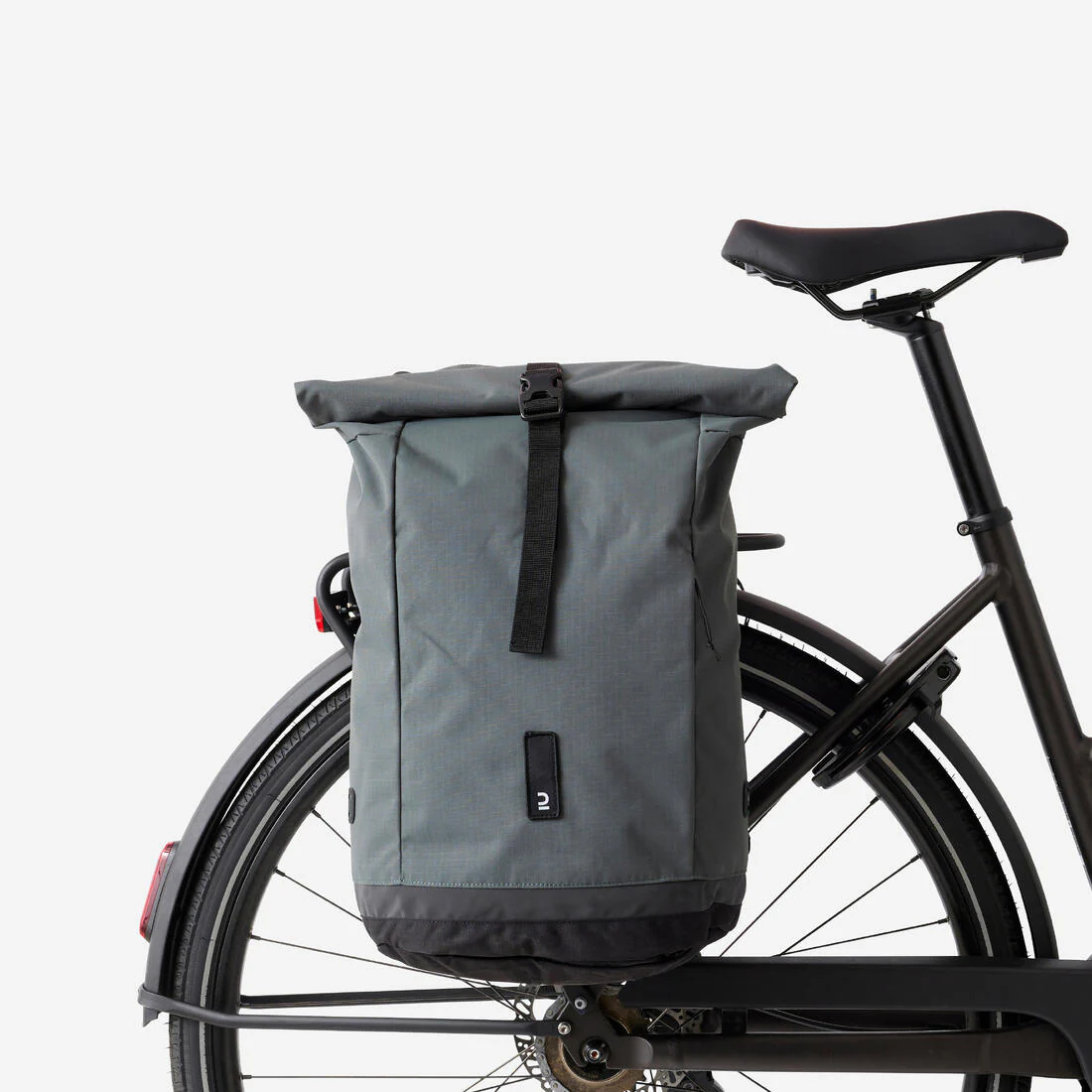 Mochila/Alforja Doble Para Portaequipajes Bici Verde Gris 27 Litros - Image 6
