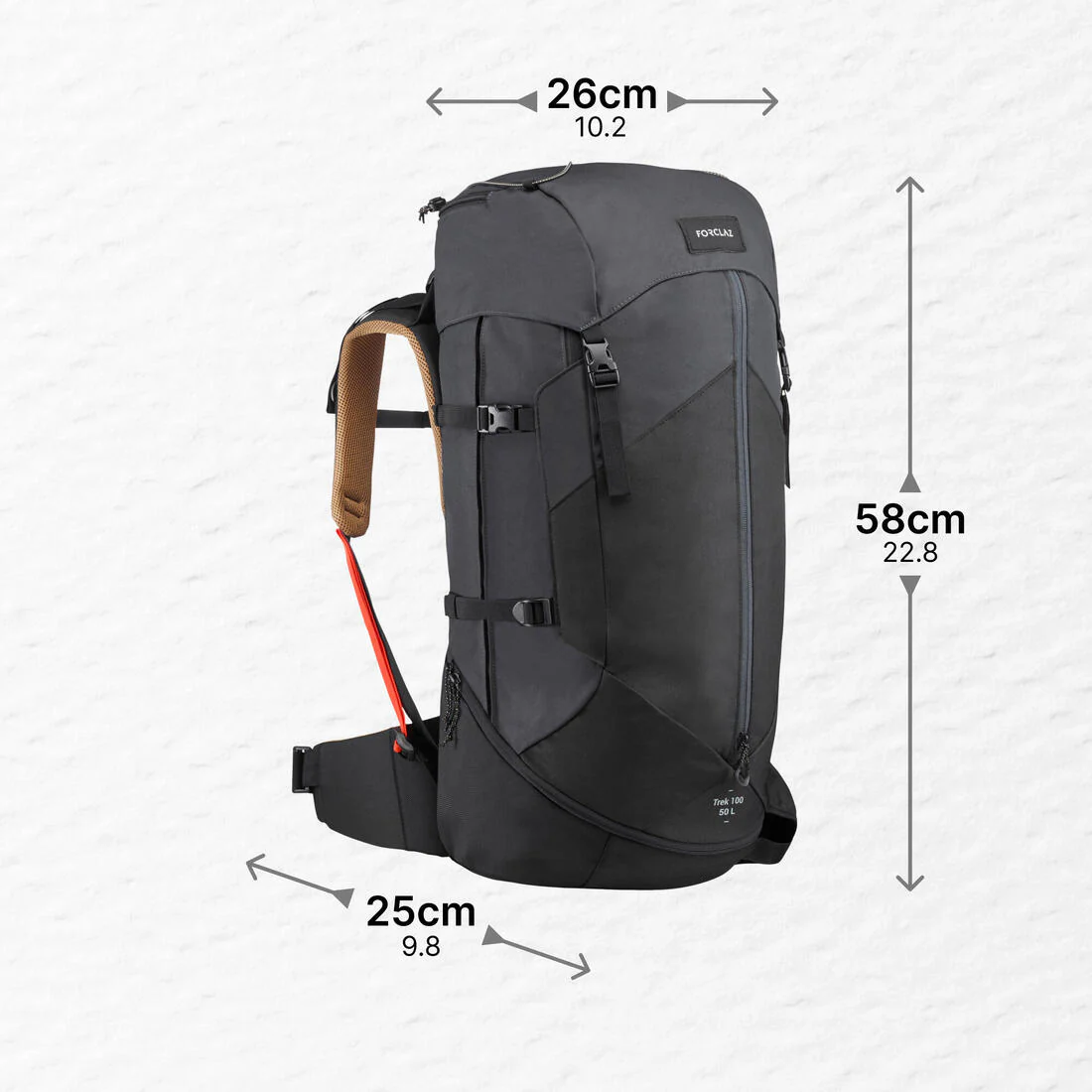 Mochila de montaña y trekking 50L Hombre Simond Trek100 Easyfit - Image 3