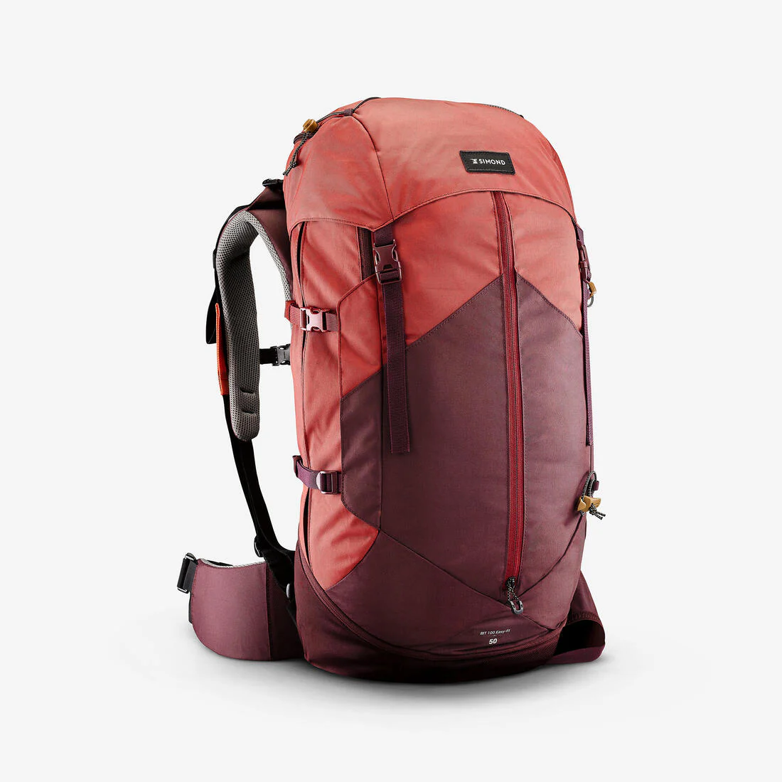 Mochila de montaña y trekking 50L Mujer Simond MT100 Easyfit. Funda impermeable
