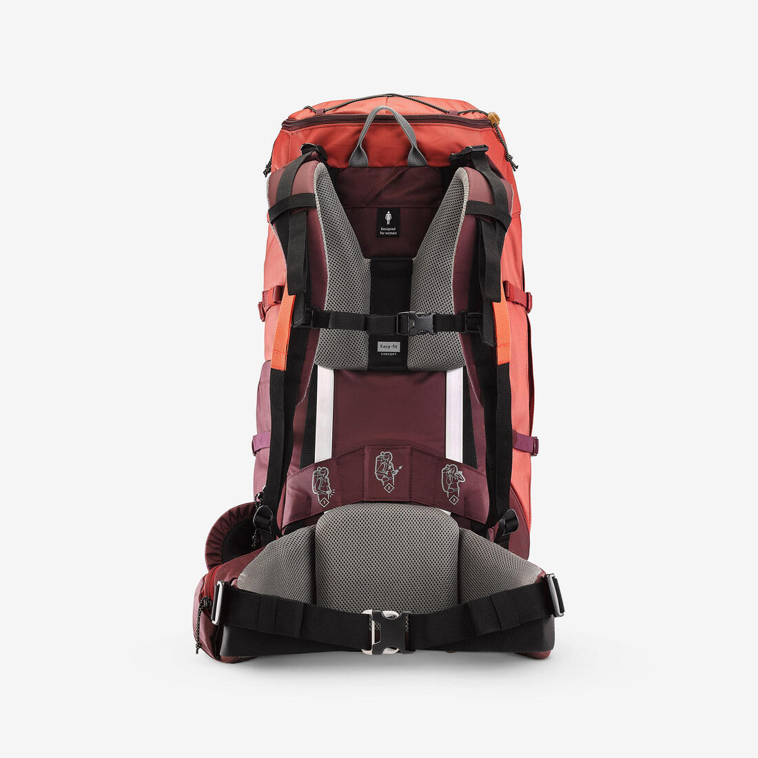 Mochila de montaña y trekking 50L Mujer Simond MT100 Easyfit. Funda impermeable - Image 2