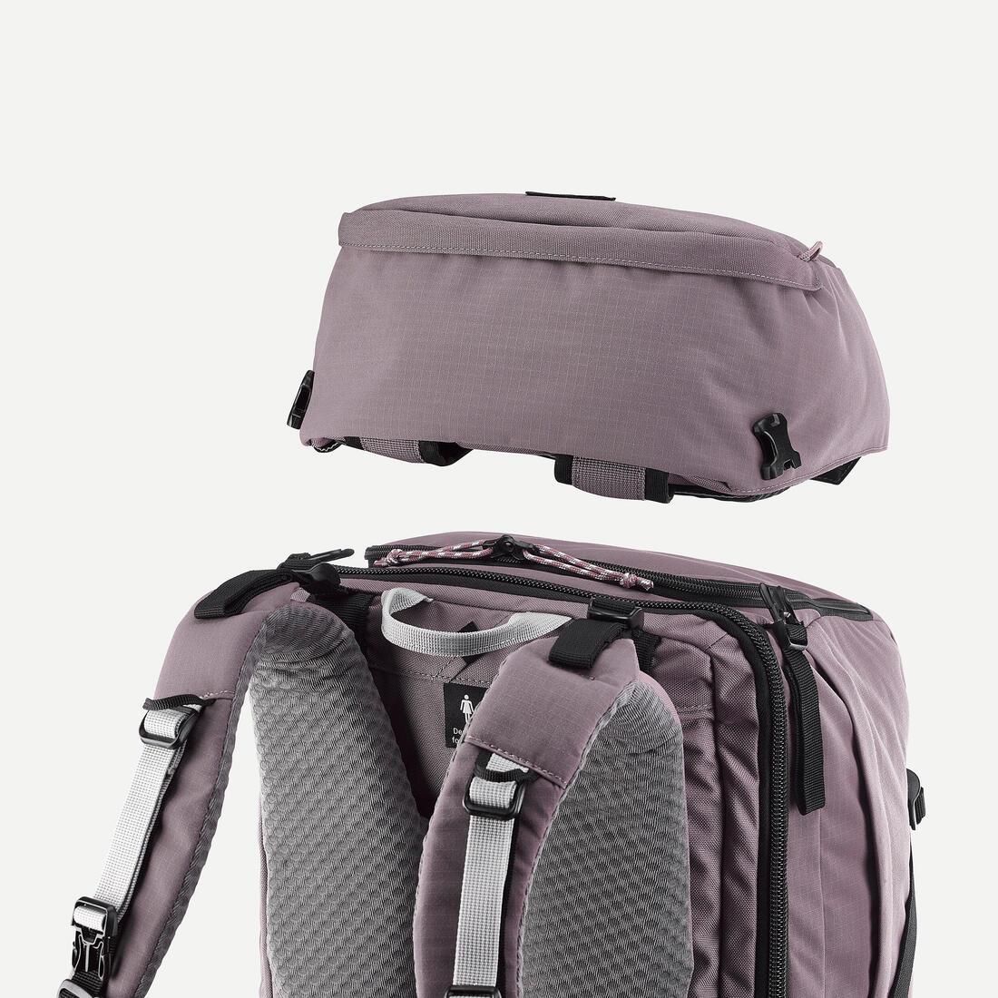 Mochila de montaña y trekking 60+6L Mujer Forclaz Travel 900. Funda impermeable - Image 4