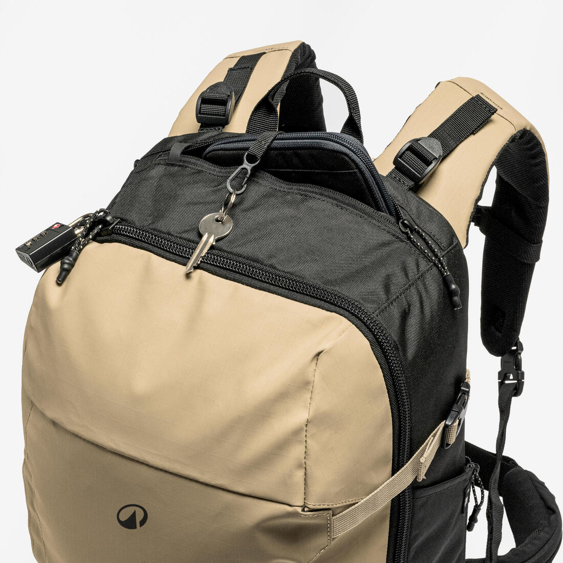 Mochila de montaña y viaje apertura tipo maleta 30L Travel 500 Organizer beige - Image 12