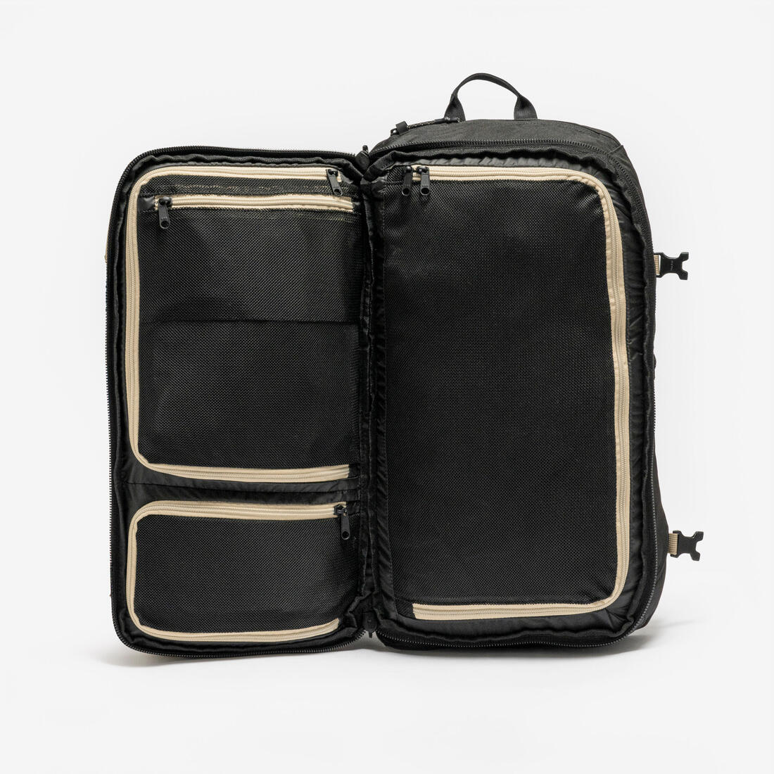Mochila de montaña y viaje apertura tipo maleta 30L Travel 500 Organizer beige - Image 4