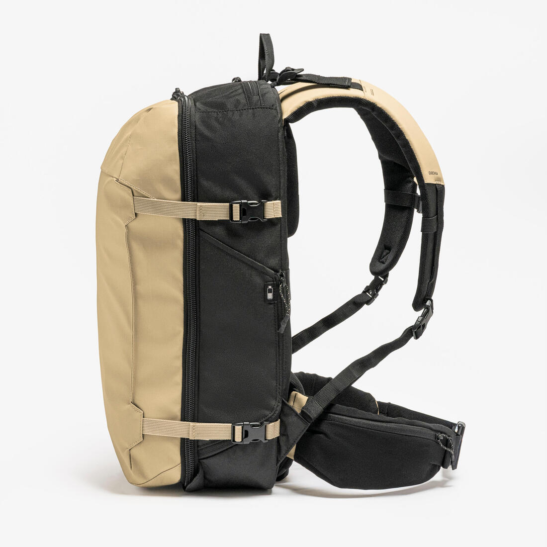 Mochila de montaña y viaje apertura tipo maleta 30L Travel 500 Organizer beige - Image 6