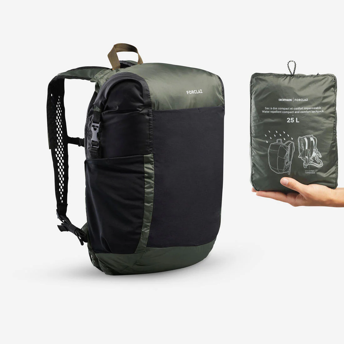 Mochila impermeable pequeña montaña y trekking 25L Forclaz Travel