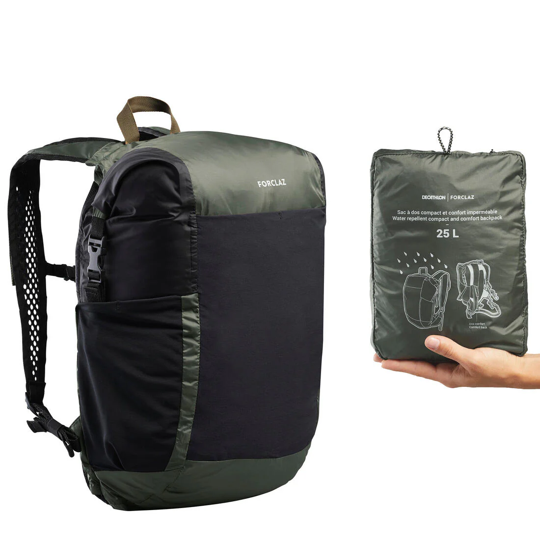 Mochila impermeable pequeña montaña y trekking 25L Forclaz Travel - Image 10