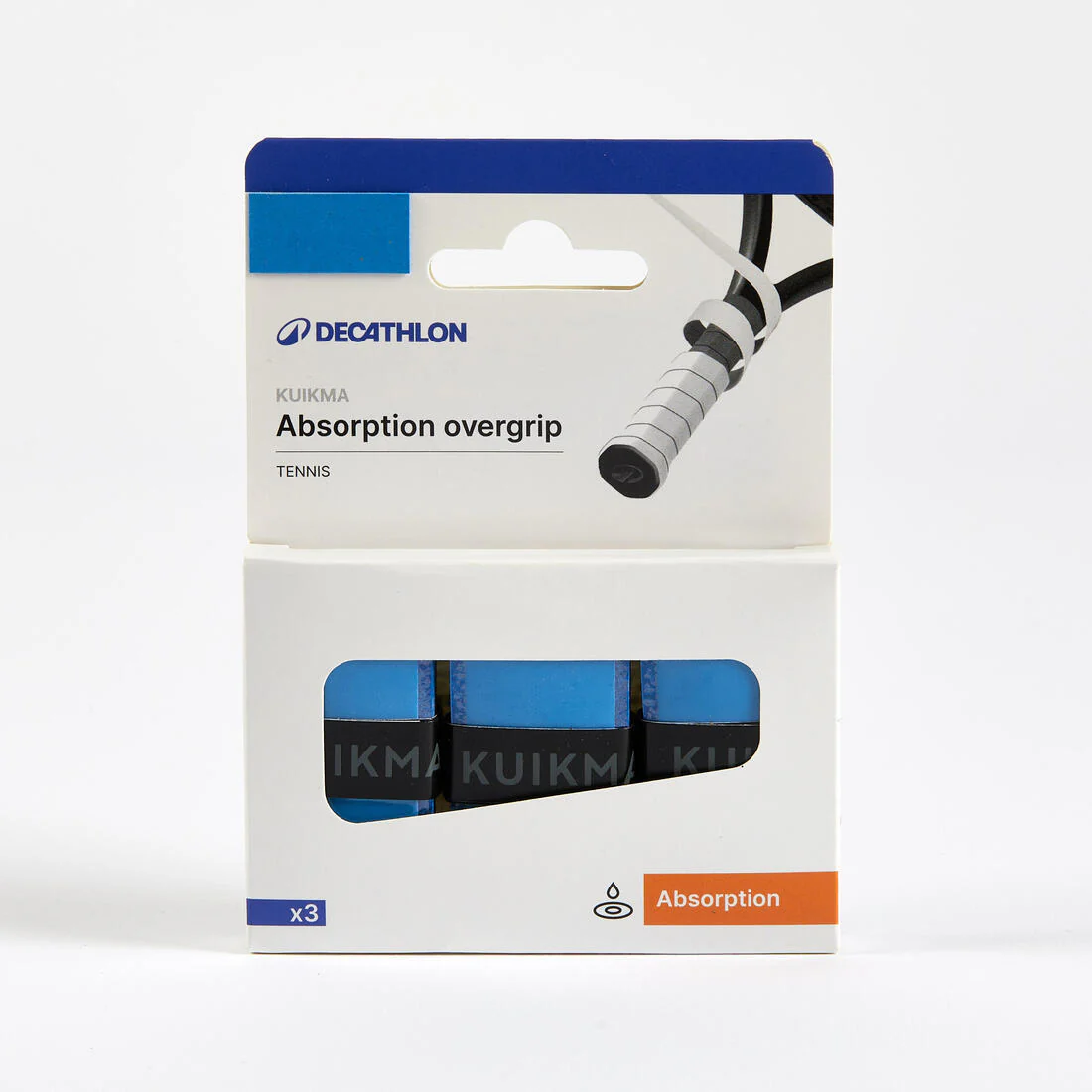 Overgrips de tenis Artengo absorbente azul lote de 3