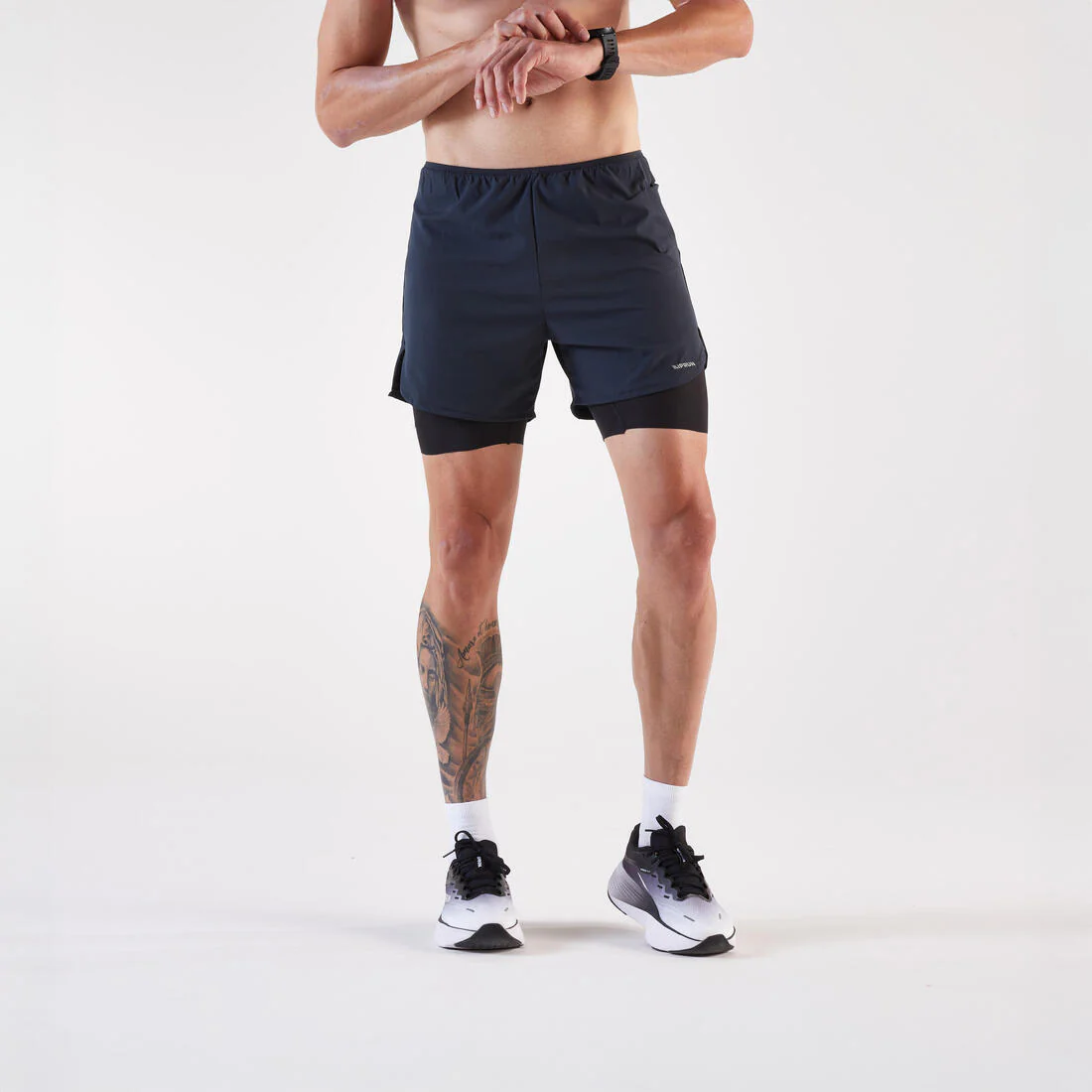 Pantalón corto 2 en 1 de running Hombre, Kiprun Run 500 Confort