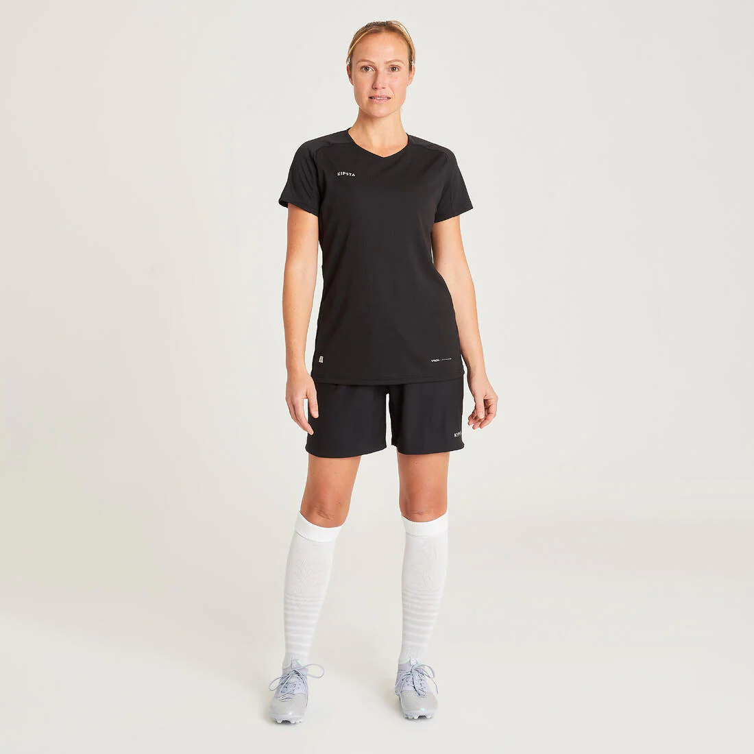 Pantalón Corto Fútbol Mujer Kipsta F500 Negro - Image 2