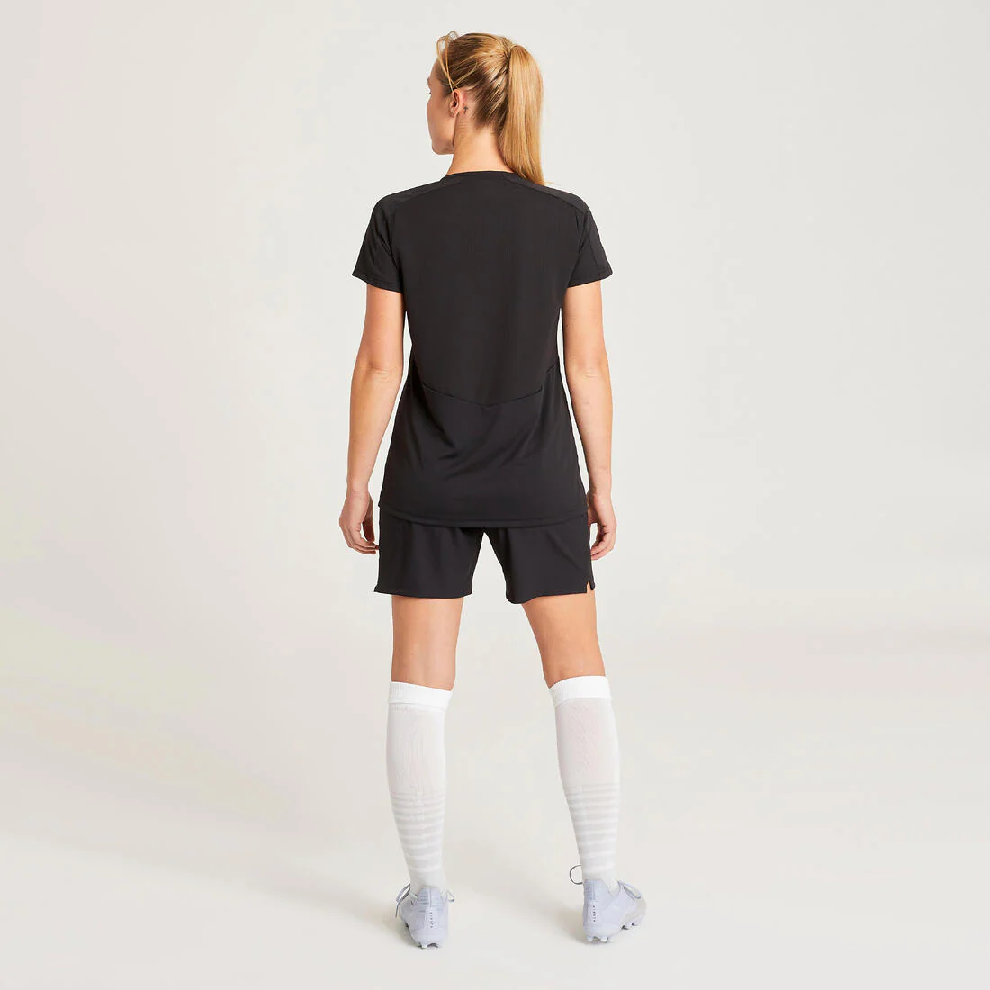 Pantalón Corto Fútbol Mujer Kipsta F500 Negro - Image 6