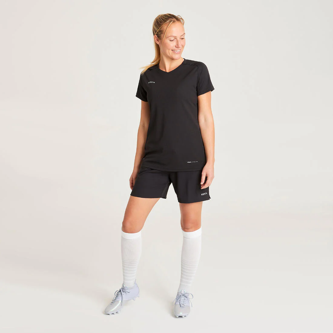 Pantalón Corto Fútbol Mujer Kipsta F500 Negro - Image 9