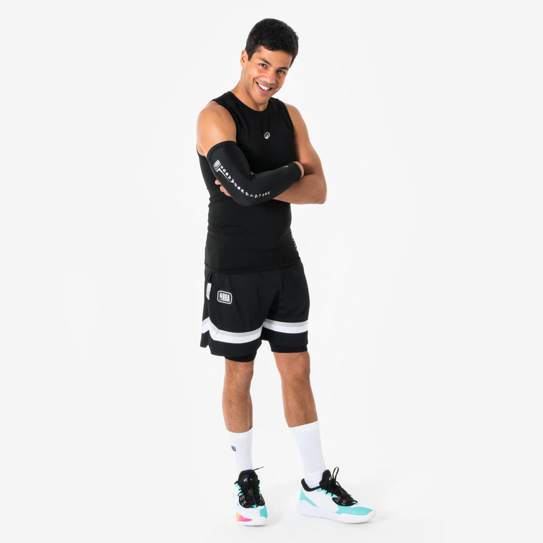 Pantalón corto interior de baloncesto NBA hombre/mujer negro - Image 3