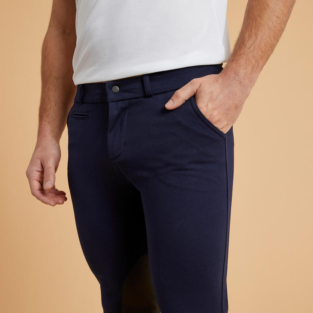 Pantalón equitación 140con badanas adherentes Hombre Fouganza azul marino - Image 4