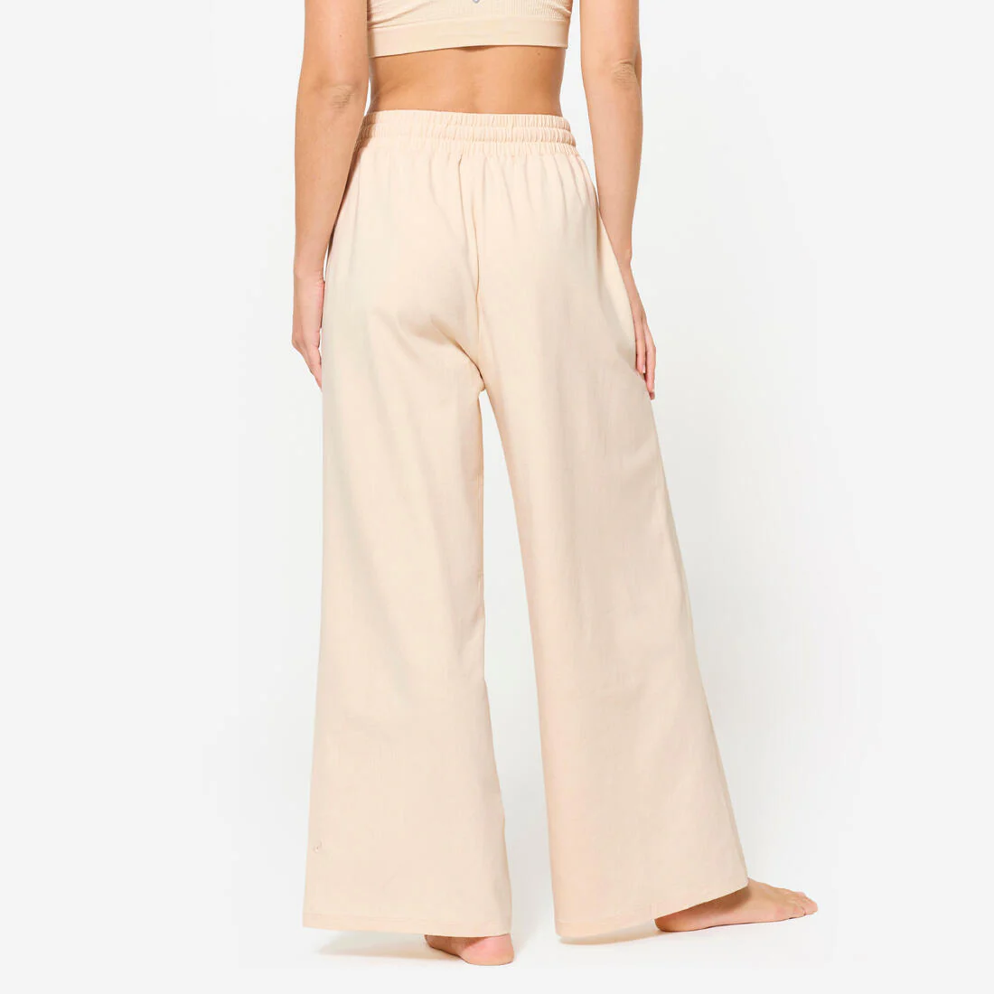 Pantalón flare fitness 520 Mujer Domyos blanco roto - Image 4