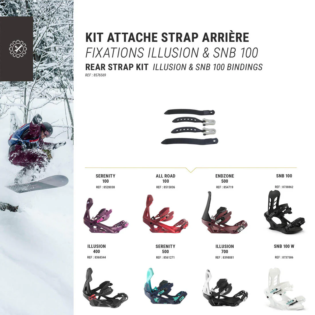 Par de straps de recambio zona superior fijaciones snowboard Dreamscape - Image 2