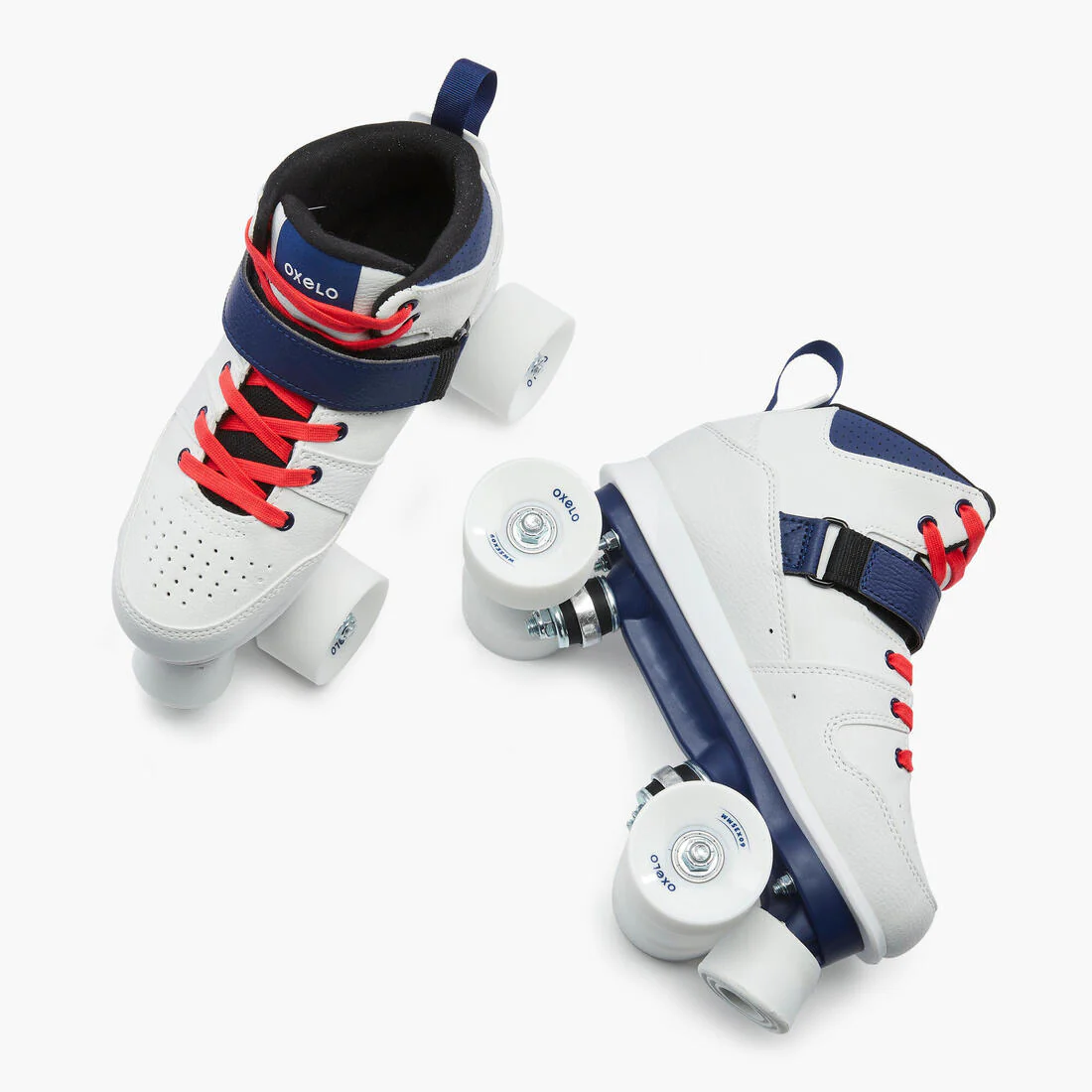 Patines 4 Ruedas Mujer y Hombre Oxelo Quad 100 Blanco - Image 7