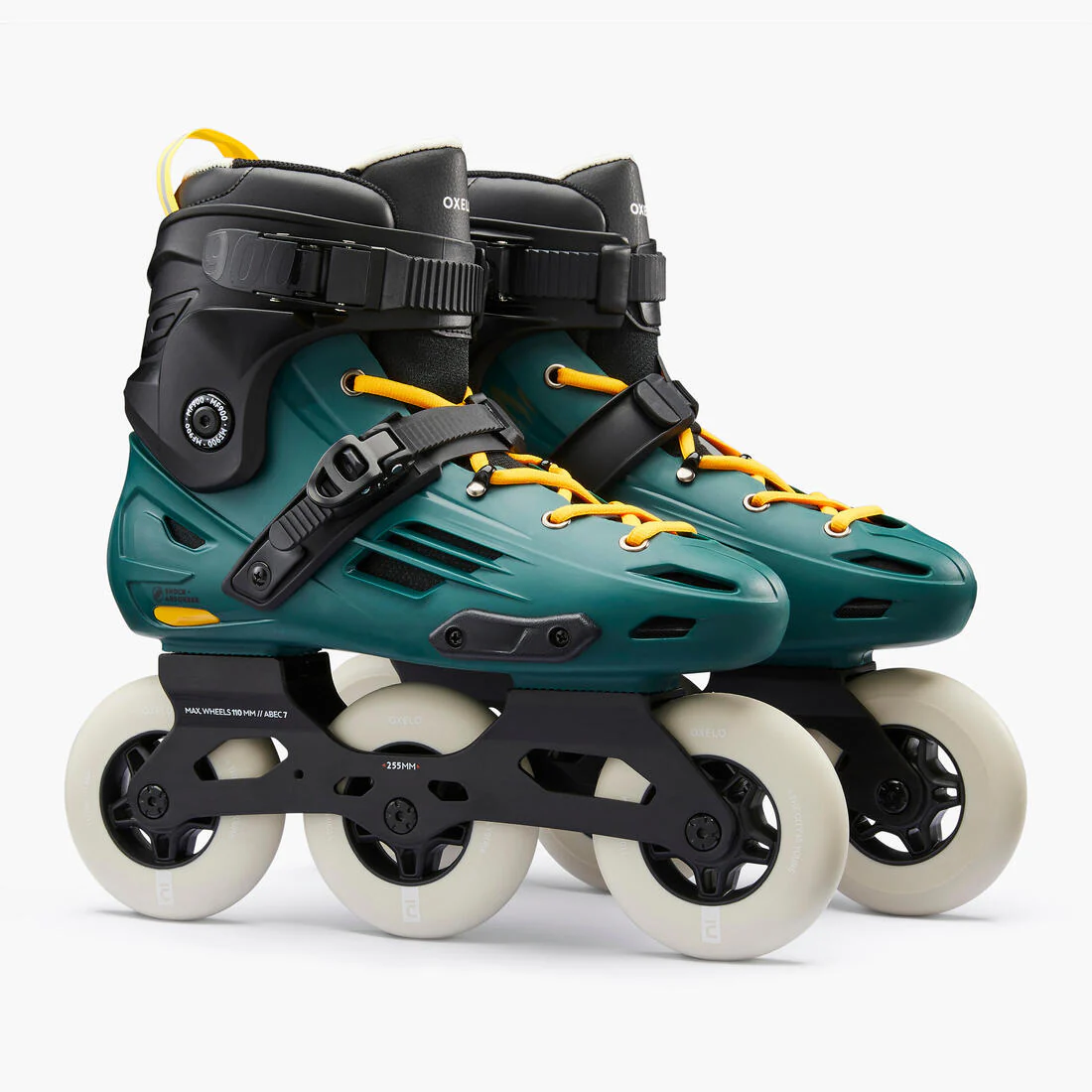 Patines Línea Adulto 3 Ruedas Freeskate Oxelo Triskate MF900 Verde - Image 2