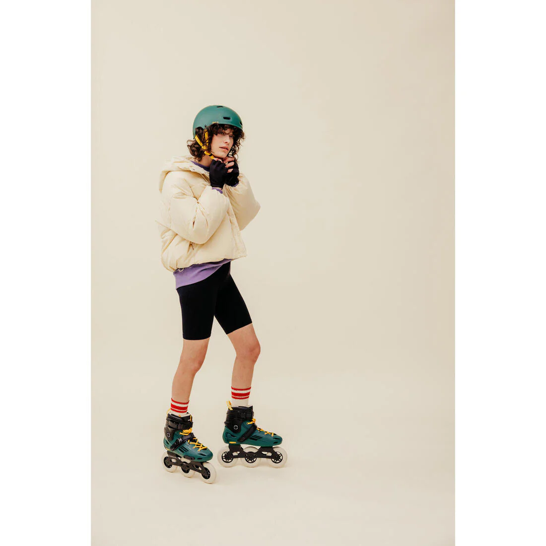 Patines Línea Adulto 3 Ruedas Freeskate Oxelo Triskate MF900 Verde - Image 22