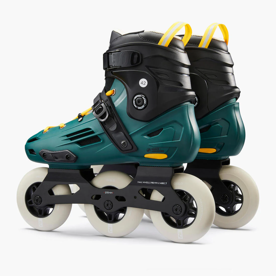 Patines Línea Adulto 3 Ruedas Freeskate Oxelo Triskate MF900 Verde - Image 4