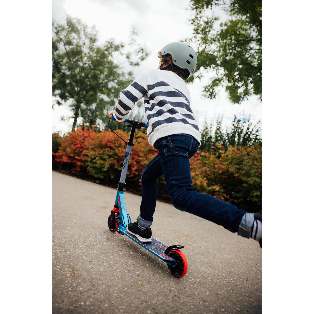 Patinete Ajustable Scooter Niños Oxelo MID5 Gris Menta con freno en manillar - Image 20