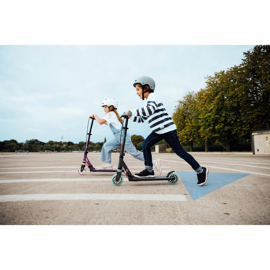 Patinete Ajustable Scooter Niños Oxelo MID5 Gris Menta con freno en manillar - Image 21