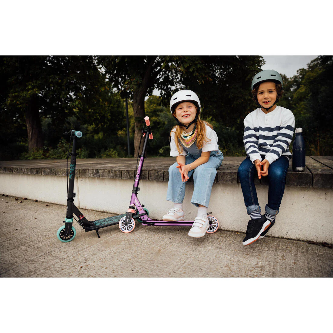 Patinete Ajustable Scooter Niños Oxelo MID5 Gris Menta con freno en manillar - Image 25
