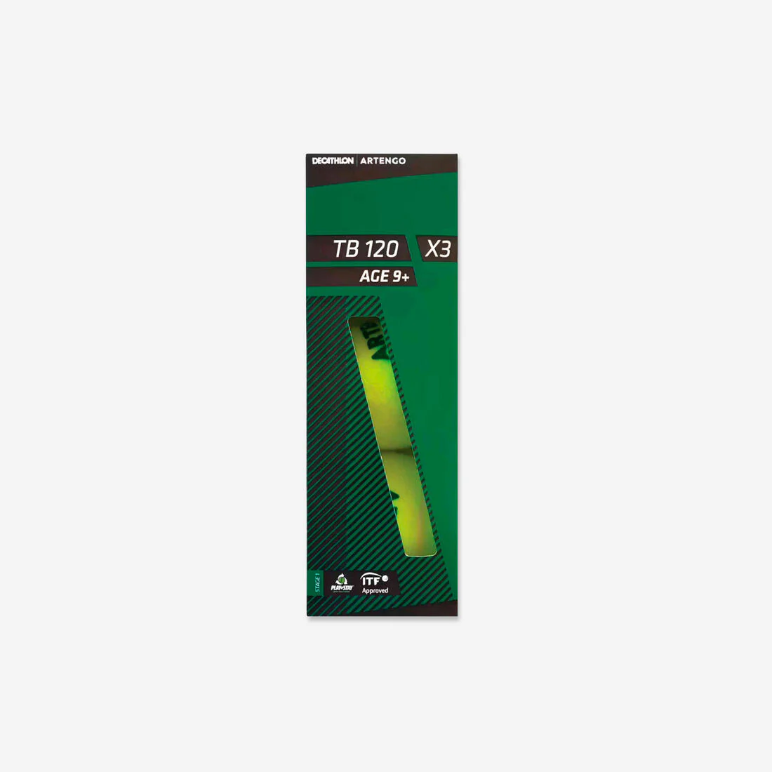 Pelota de tenis Artengo TB120 x3 punto verde