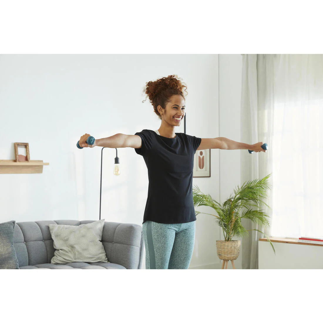 Pesas 2 x 0,5 Kg de vinilo Fitness Gimnasia en casa Pilates Nyamba Azul - Image 5