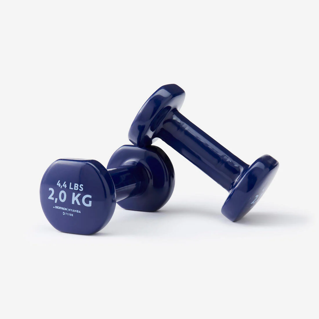 Pesas 2 x 2Kg de vinilo Fitness Gimnasia en casa Pilates Nyamba Azul Oscuro
