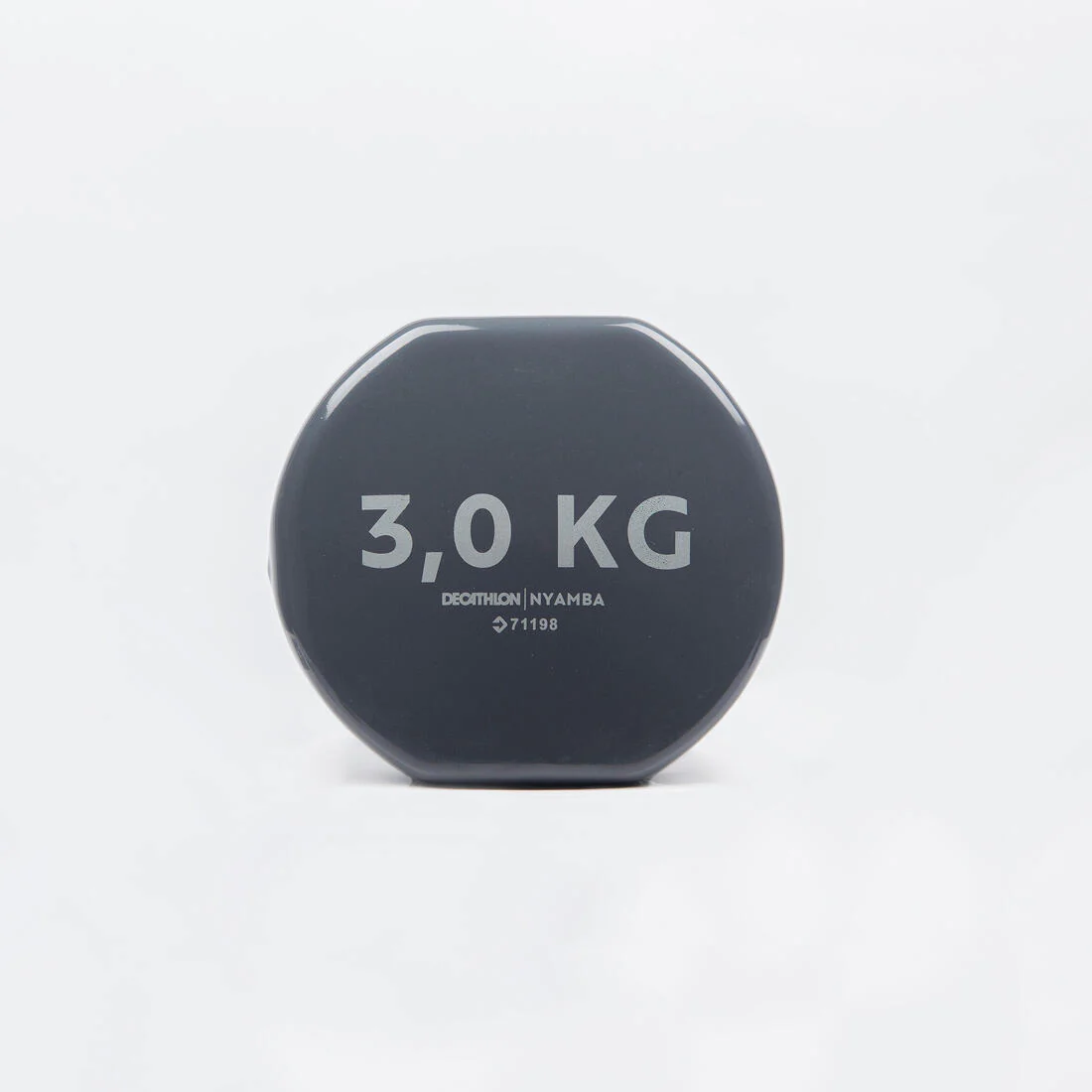 Pesas 2 x 3Kg de vinilo Fitness Gimnasia en casa Pilates Nyamba Gris - Image 2