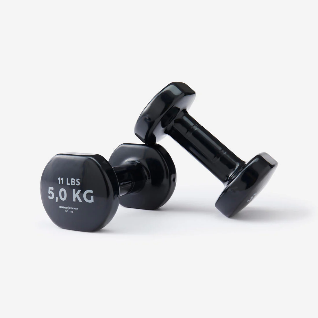 Pesas 2 x 5Kg de vinilo Fitness Gimnasia en casa Pilates Nyamba Negro