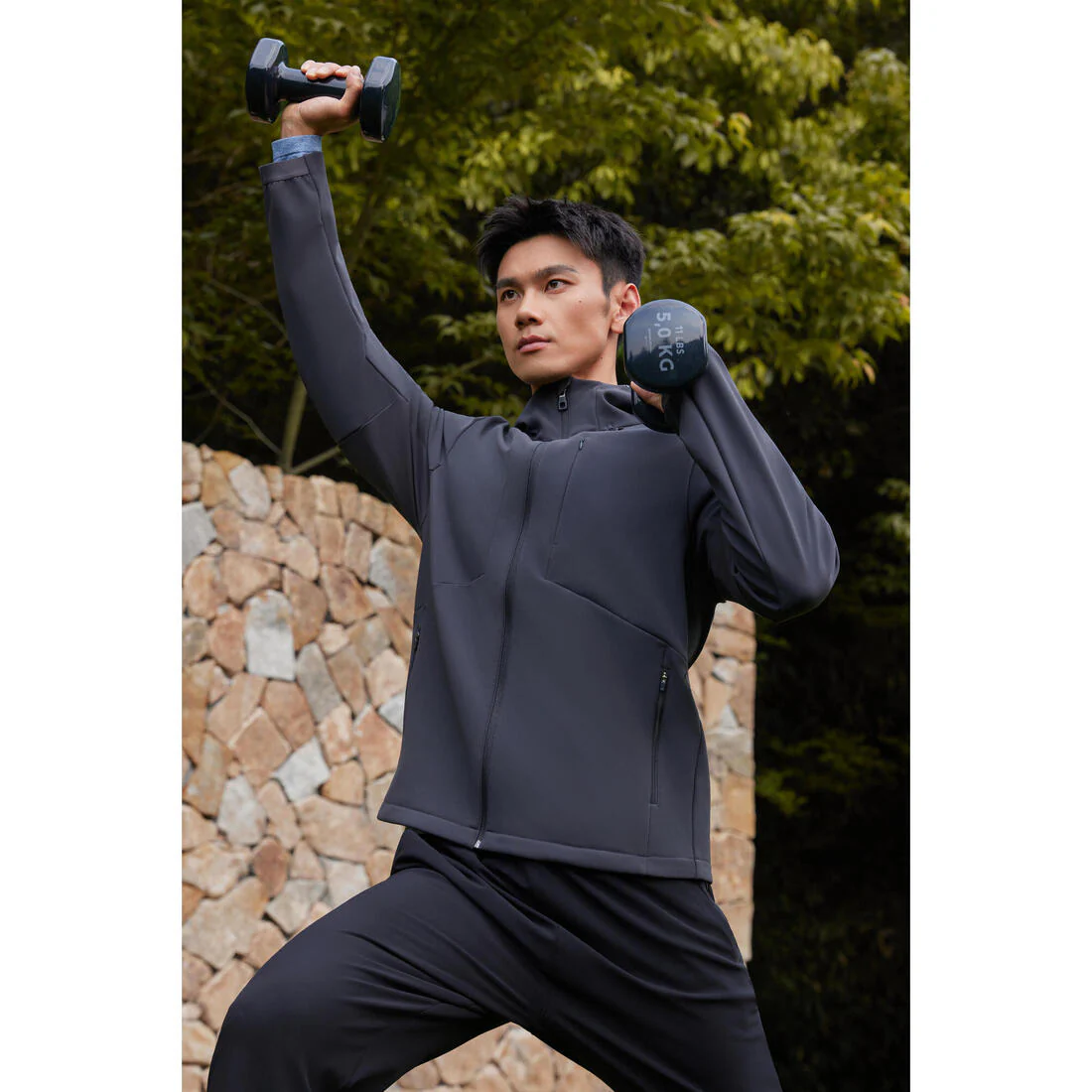 Pesas 2 x 5Kg de vinilo Fitness Gimnasia en casa Pilates Nyamba Negro - Image 4
