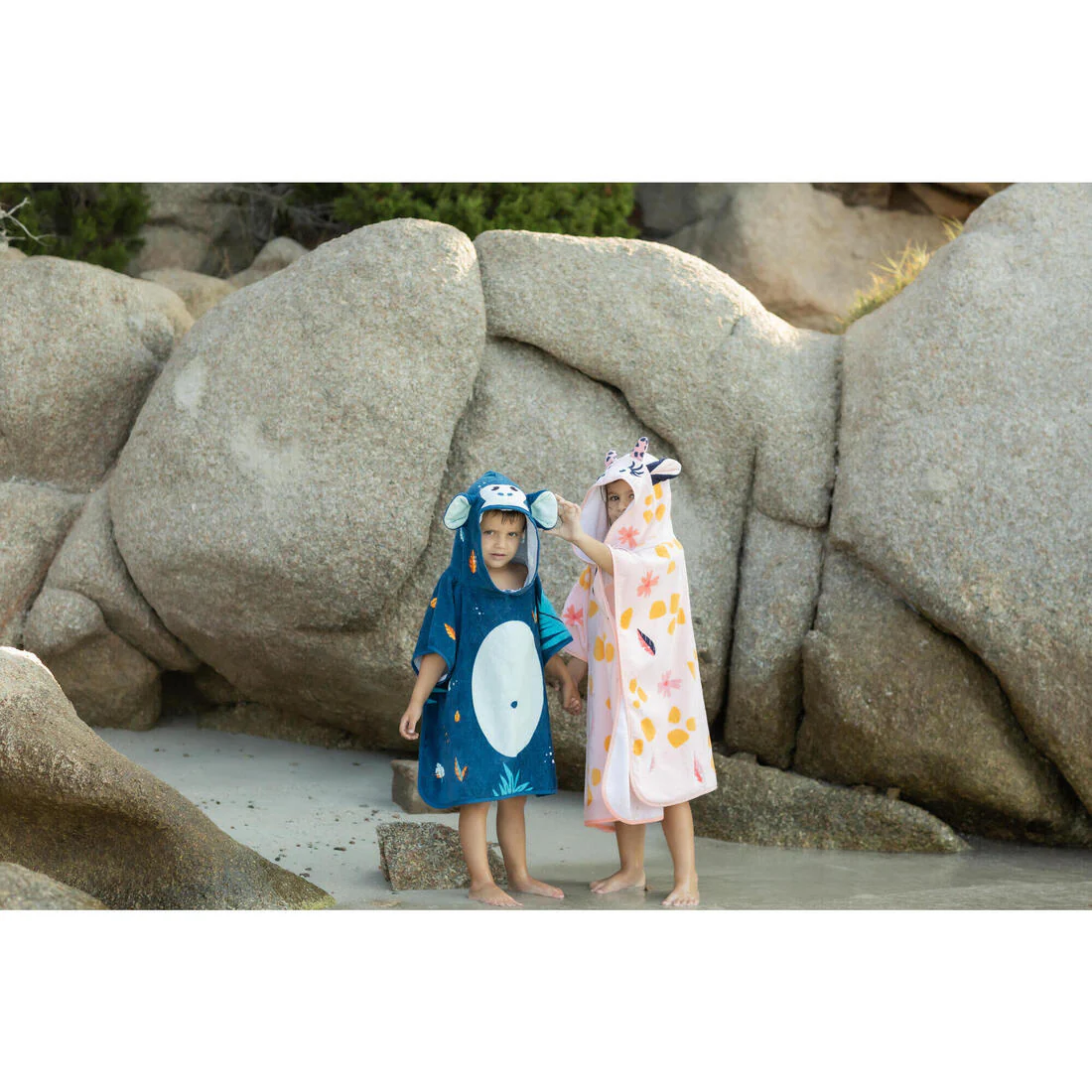 Poncho Baño Bebés Azul Oscuro Algodón Mono - Image 8