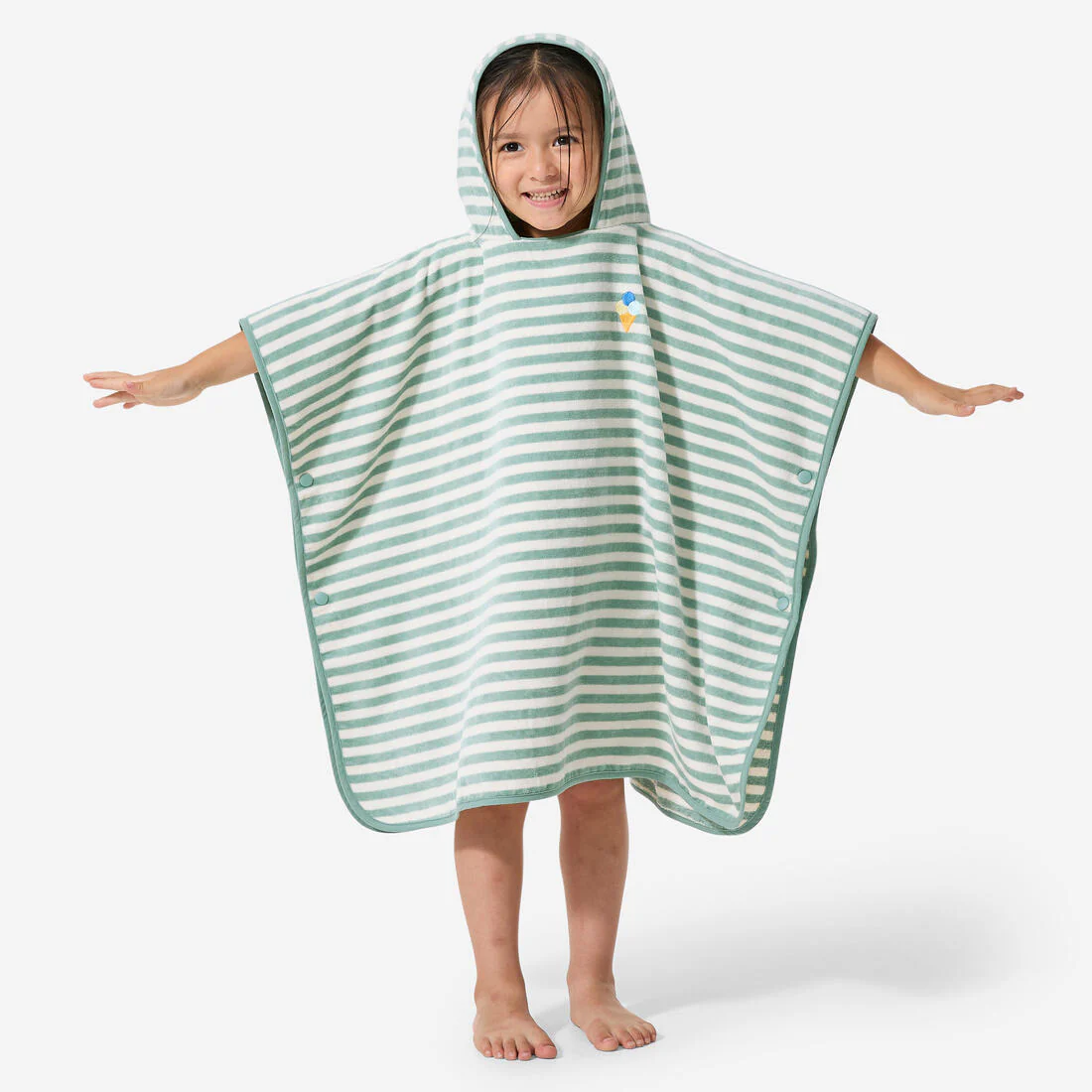 Poncho Bebé Verde Rayas - Image 5