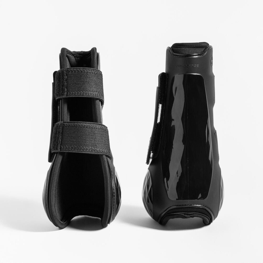 Protectores Equitación Fouganza 500 Jumping Caballo Negro Abiertos - Image 2
