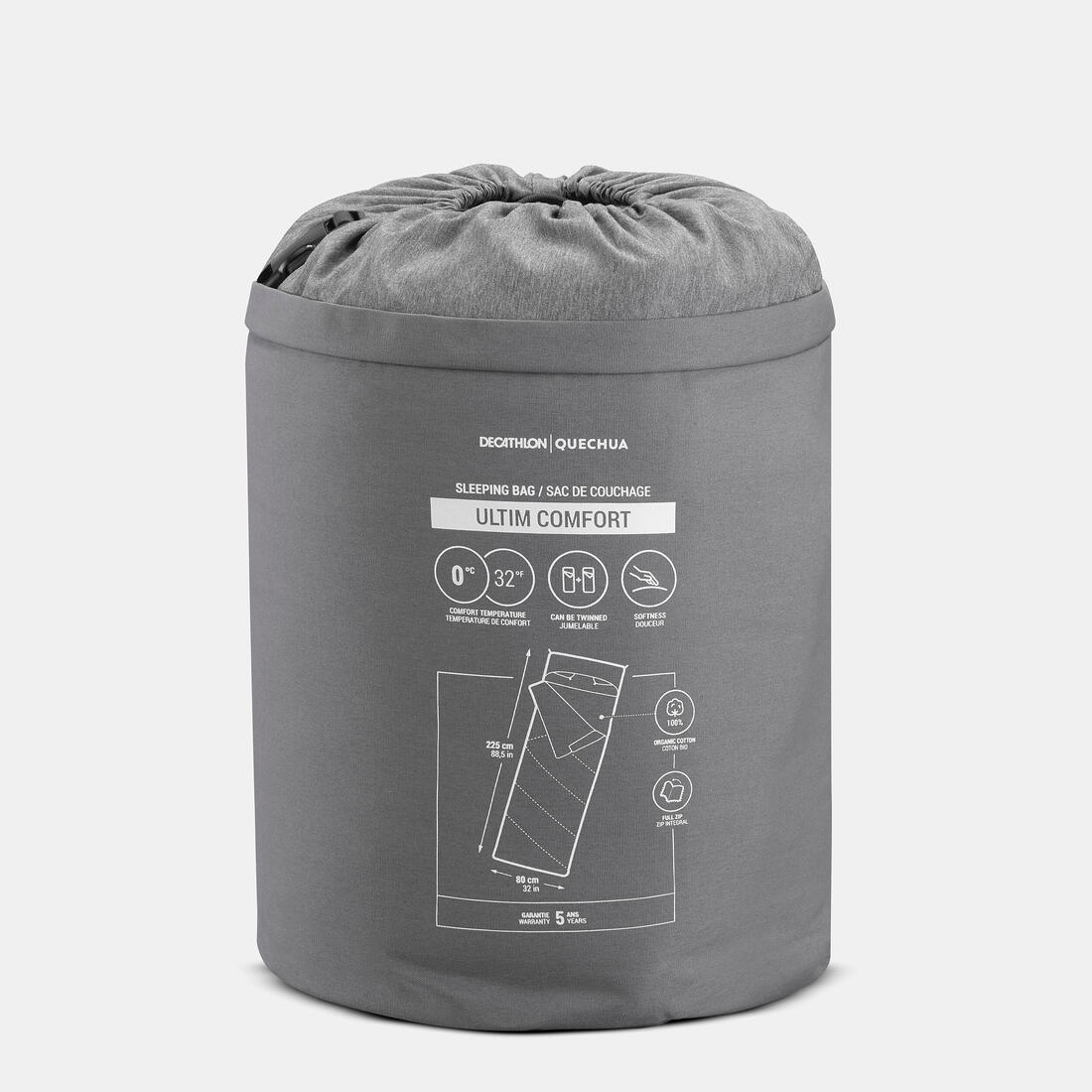 Saco de dormir de algodón para camping Quechua Arpenaz 0° - Image 2
