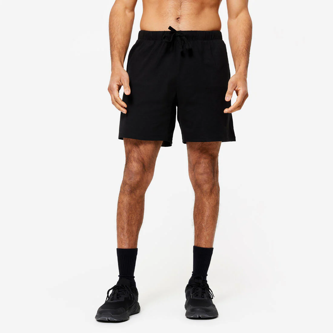 Short fitness pantalón corto chándal regular Hombre Domyos 100 negro