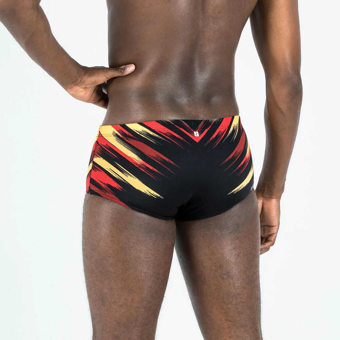 Slip Natación 900 Hombre Negro-Rojo Blast - Image 3
