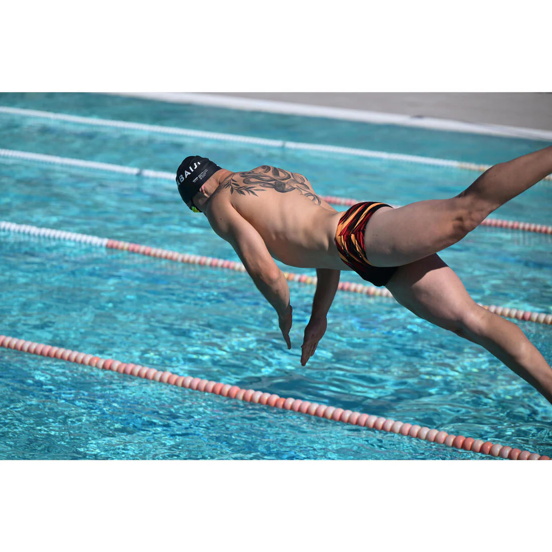 Slip Natación 900 Hombre Negro-Rojo Blast - Image 5