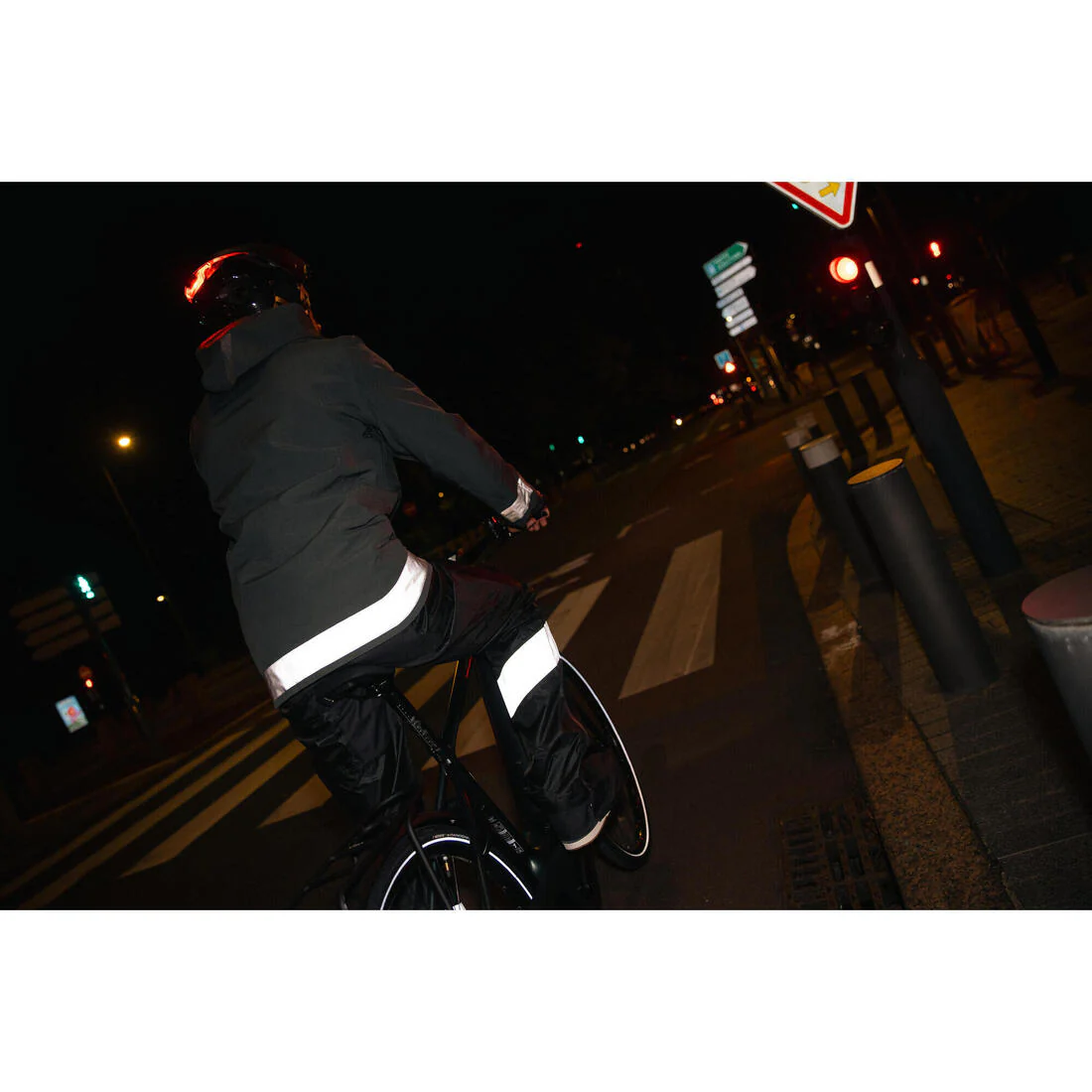 Sobrepantalón ciclismo urbano impermeable hombre Btwin 540 negro - Image 13