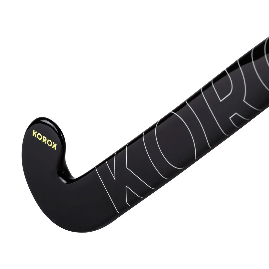 Stick de hockey sobre hierba adulto iniciación fibra de vidrio midbow FH100 negro blanco - Image 3